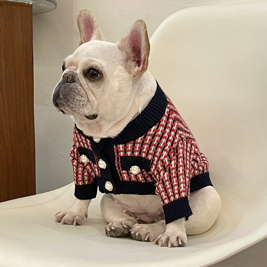 KFX-6994109 Cozy Red Wool Winter Sweater for Pets in Multiple Sizes