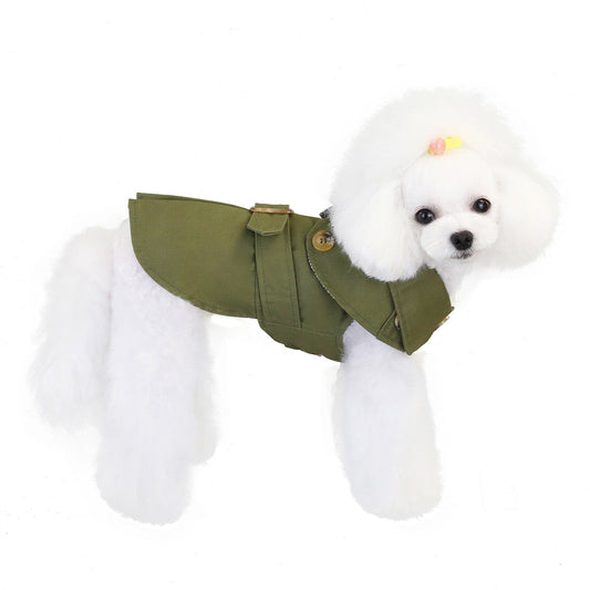 KFX-7007421 Trendy Three-Color Windbreaker for Small Dogs - Ideal for Autumn and Winter Wear