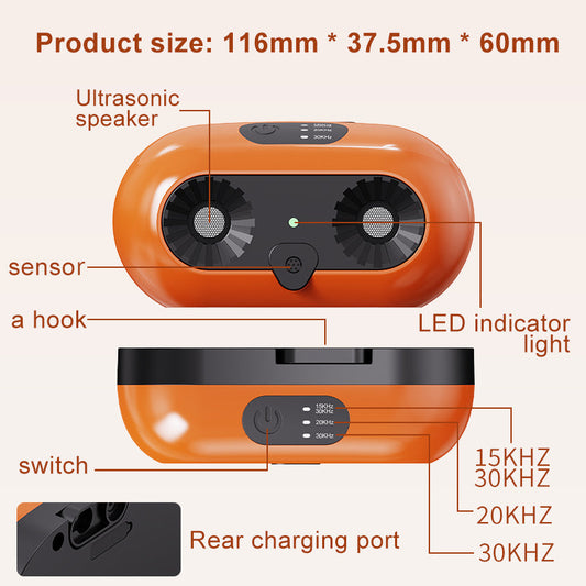 KFX-7010877 Ultrasonic Anti-Bark Device with 3 Adjustable Modes for Dogs, Effective Indoor & Outdoor Bark Control up to 50ft