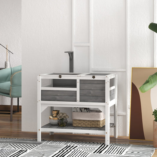 KFX-7011261 Tortoise Habitat with Under-Shelf Storage and Weather Protection for Indoor Use
