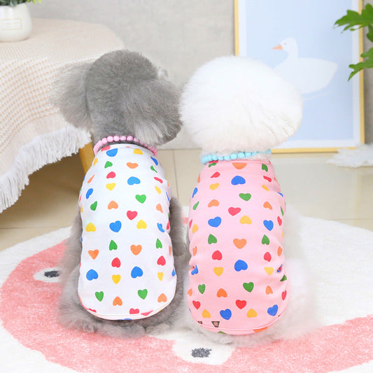 KFX-7013181 Colorful Cotton Dog Vest for Spring and Summer, Available in Multiple Sizes