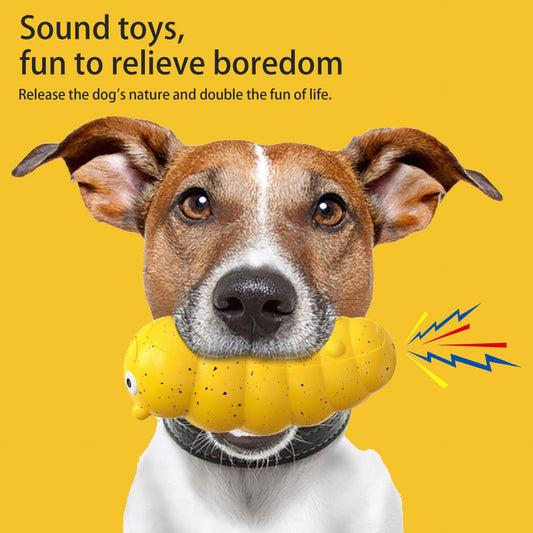 KFX-7037885 Teething Dog Toy with Sound-Activated Barking Bug for Engaging Play