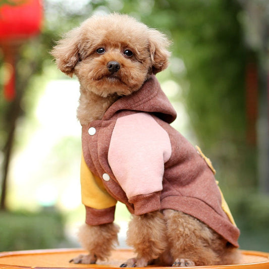 KFX-7045437 Cozy Cotton Pet Sweatshirt in Brown, Green, and Pink - Multiple Sizes Available
