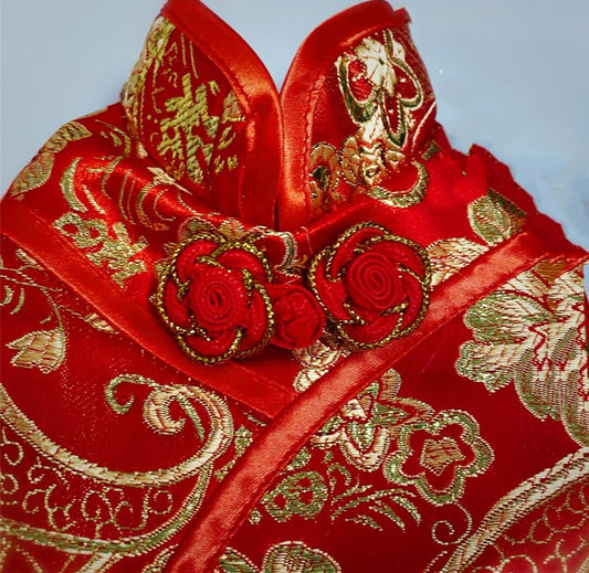 KFX-7047741 Traditional Chinese Style Dog Cheongsam - Wanfeng Tang Suit for Small Breeds
