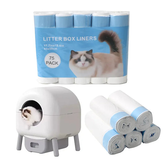 KFX-708627 Durable Tear-Resistant Cat Litter Box Liners for Easy Cleanup, Eco-Friendly Design