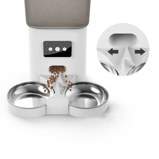 KFX-7111869 Smart Automatic Pet Feeder with WiFi Connectivity – 6-Liter Capacity, Adjustable Dual Tray for Dogs and Cats