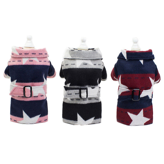KFX-7112253 Pet Casual Cotton Vest with Five-Pointed Star Design in Various Sizes