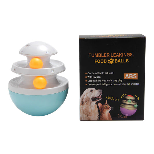 KFX-7116477 Interactive Slow Feed Dog Toy - Pet Food Spilling Tumbler Ball, ABS Material, Various Colors