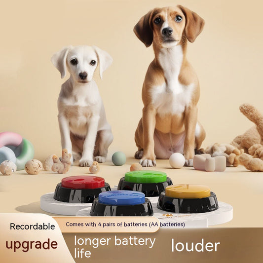 KFX-7122237 Pet Button Dog Voice Recorder - Interactive Acoustic Toy in Multiple Colors