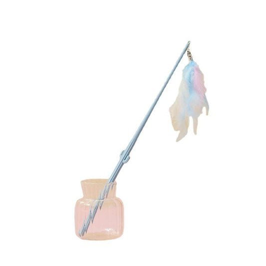KFX-7155005 Colorful Cat Teasing Stick with Feather and Bell