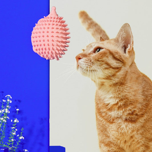 KFX-7155773 Cat Corner Scratcher with Teaser Stick - Durable Plastic, Compact Design 85mm x 115mm x 72mm