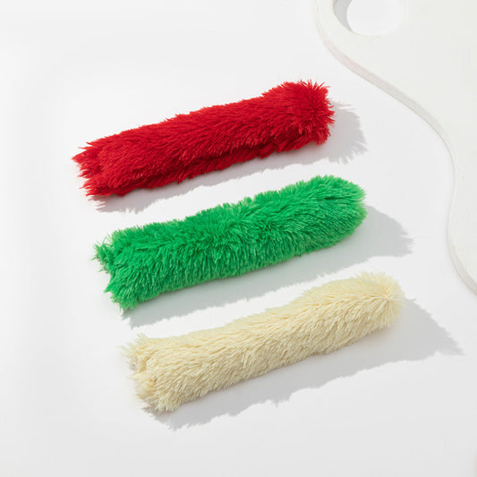 KFX-7158589 Catnip-Filled Plush Strip Pillow for Cats - Soft Fabric in Various Colors