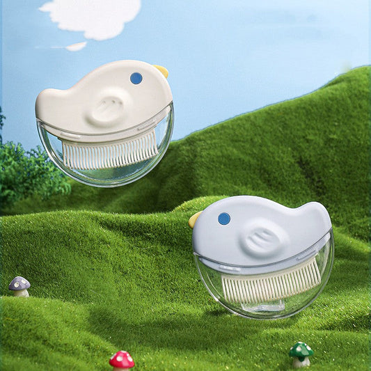 KFX-7161533 Dual Use Pet Comb for Cats - Sapphire Blue and Milky White, 8cm, Durable PC/ABS/POM Construction