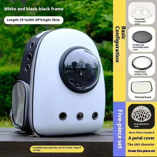 KFX-7167933 Plus-Sized Solid Color Space Capsule Pet Backpack for Cats and Small Animals