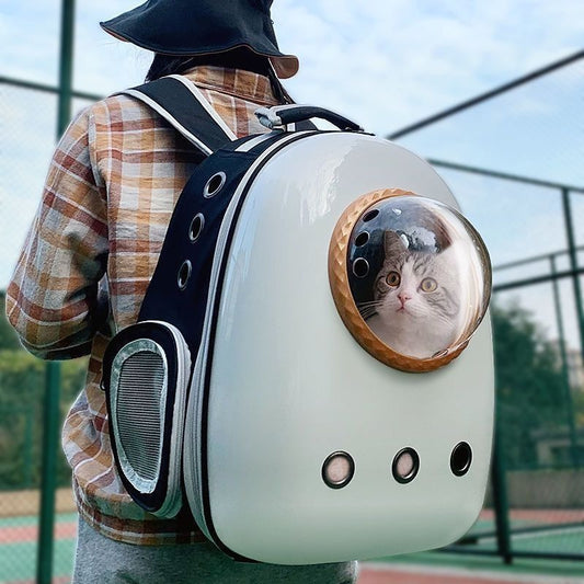 KFX-7167933 Plus-Sized Solid Color Space Capsule Pet Backpack for Cats and Small Animals