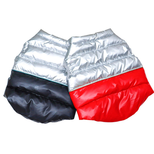 KFX-7183549 Stylish Color-Matching Law Fighting Down Jacket for Pets - White Duck Down, Multiple Sizes Available
