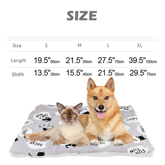 KFX-7194557 Lambskin Flannel and Cashmere Pet Blanket with Cute Cartoon Design