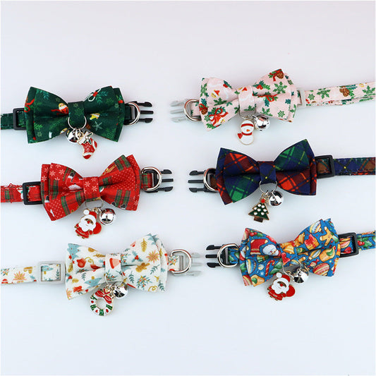 KFX-7206205 Detachable Polyester Pet Bow Collar - Adjustable with Traction Rope, Available in Multiple Colors