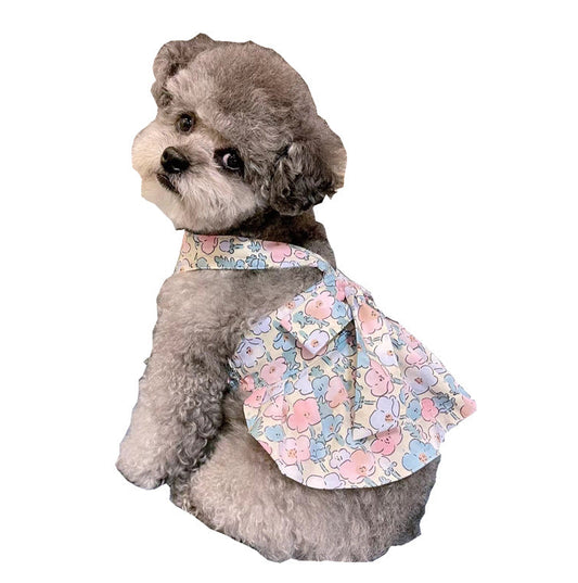 KFX-7211581 Dog Cotton Blue and White Skirt with Hand Rope - Comfortable Princess Style