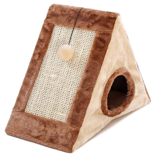 KFX-7213245 Small Cat Climbing Frame with Plush Fur Cover, Dimensions 44x26x36cm