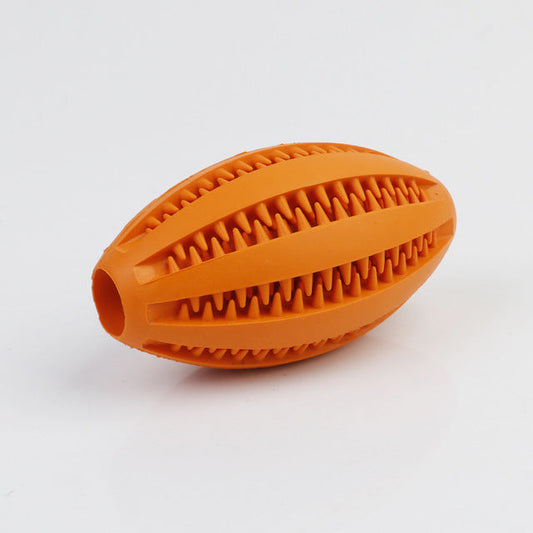 KFX-7218365 Durable Rubber Dog Chew Toy for Teeth Cleaning - Olive Watermelon Ball Puzzle, Small & Large Sizes