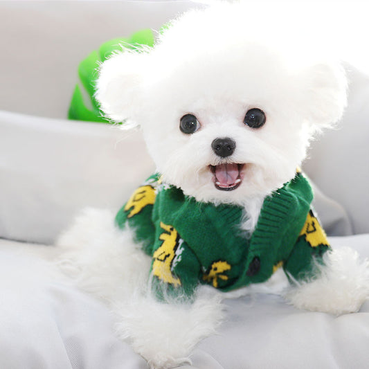 KFX-7223485 Simple Jacquard Wool Dog Sweater for Fashionable Pets