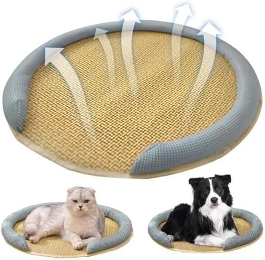 KFX-7244221 Cooling Cat Rattan Bed with Breathable Cushion and Lightweight Summer Mattress