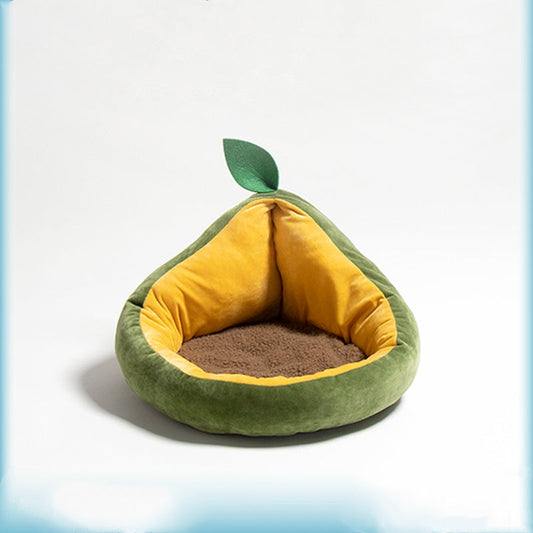 KFX-7246781 Avocado-Themed Detachable Pet Nest for Cats and Small Dogs, Cotton Material, Compact Size 480x450x300mm