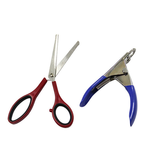 KFX-7248317 Pet Grooming Tools Set – Essential Stainless Steel and PU Cleanliness Kit for Dogs