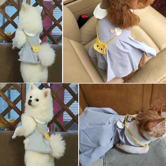 KFX-7250877 Cute Vest Dress for Small Dogs - Bichon Hiromi Style, High-Grade Combed Plain Weave, Various Sizes Available