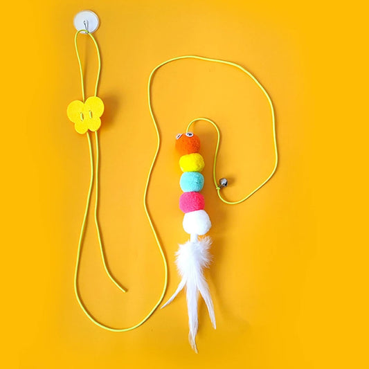 KFX-7271229 Interactive Hanging Cat Toy with Adjustable Elastic Rope for Indoor Cats, Durable and Safe Plush Design