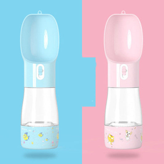 KFX-7275581 Portable Dog Food and Water Cup for Pets - 258ML Water, 200ML Food Capacity