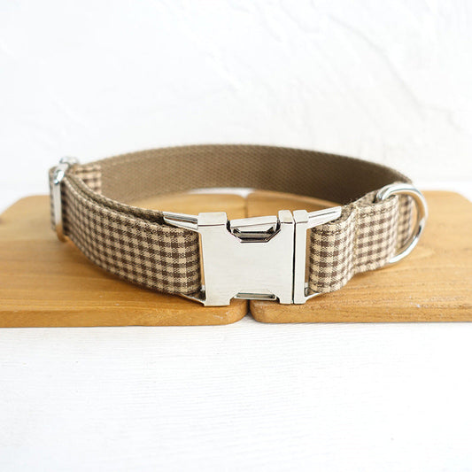 KFX-7279293 Pet Supplies Dog Pen Bowknot Accessories Set in Coffee Grid, Available Sizes XS to XL