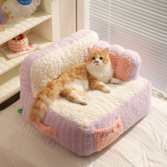 KFX-7291069 Cozy Removable & Washable Pet Nest for Cats – Sweet Potato Cream & Peach Avocado Options