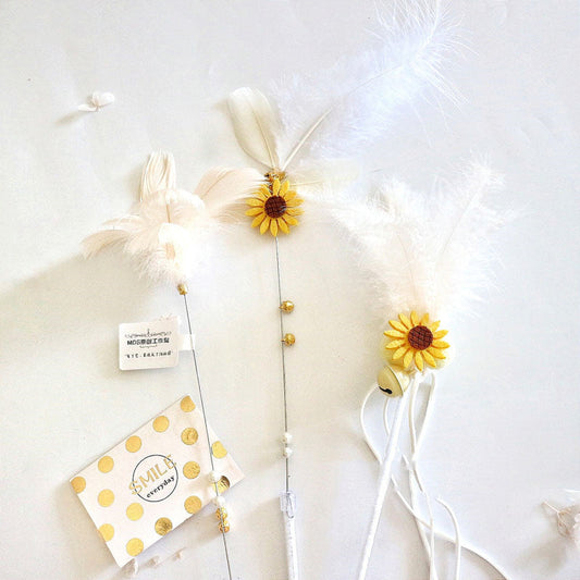 KFX-7291837 Feather Fairy Tassel Play Set for Cats - Colorful Designs with Sound, 30-40cm Length