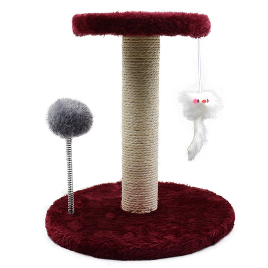 KFX-7311549 Cat Climbing Frame with Scratching Pole in Plush Colors