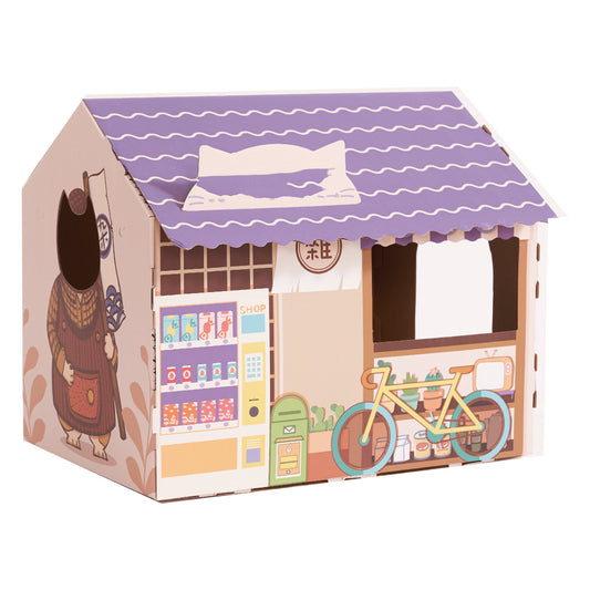 KFX-7327805 Cat House Nest Scratcher with Cozy Design - Ice House Style, 46x33x40 cm