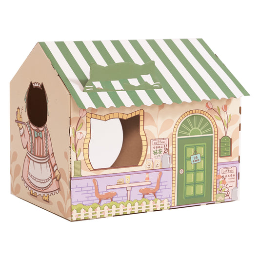 KFX-7327805 Cat House Nest Scratcher with Cozy Design - Ice House Style, 46x33x40 cm
