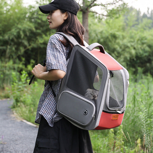 KFX-7347261 Expandable Portable Diaper Bag Pet Backpack with Large Capacity in Solid Colors