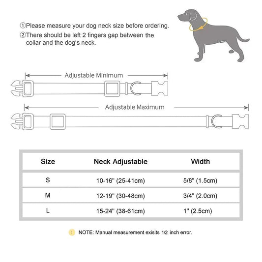KFX-7356349 Adjustable Nylon Dog Collar in Gradient Colors for Small to Large Dogs