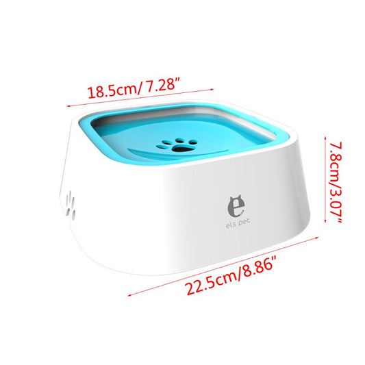 KFX-7356733 Portable Splash-proof Dog Bowl - 1.5L ABS+PP Pet Water Feeder in Multiple Colors