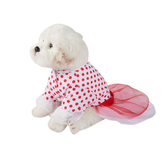 KFX-7357117 Polka Dot Breathable Tulle Skirt for Dogs - Available in Multiple Colors and Sizes
