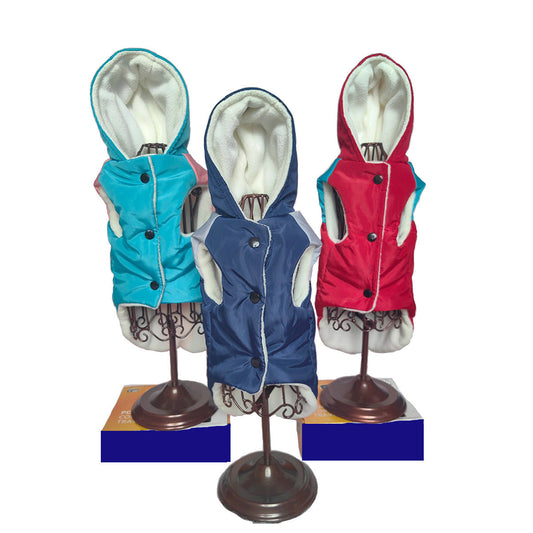 KFX-7366717 Warm Hooded Dog Clothes in Various Colors and Sizes