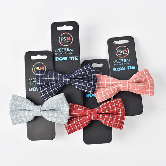 KFX-7370301 Classic British Style Child Pet Dog Bow Tie in Red, Dark Blue, Pink, and Gray
