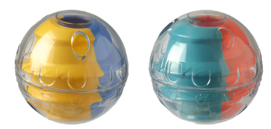 KFX-7371837 Adjustable Tumbler Dog Toy in Green/Orange & Yellow/Blue for Interactive Play