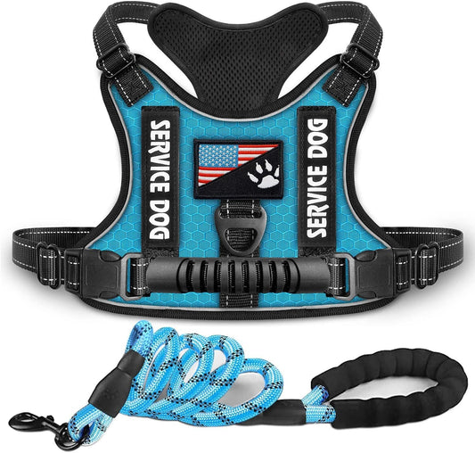 KFX-7382845 Reflective Night Vision Pet Harness with Shock Absorption and Traction Chest Strap