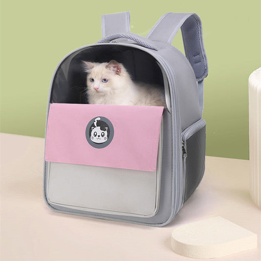 KFX-7397309 Spacious Portable Pet Backpack with Waterproof Design and Reflective Accents