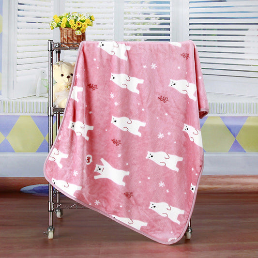 KFX-7407421 Cozy Coral Fleece Pet Blanket for Autumn and Winter, 100x75cm
