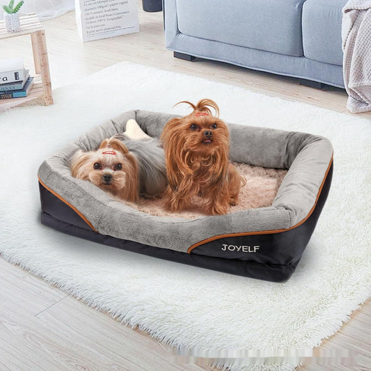 KFX-7410621 Two-Color Four-Sided Dog Sofa - Winter Warmth and Comfort, Available in Gray, L & XL Sizes