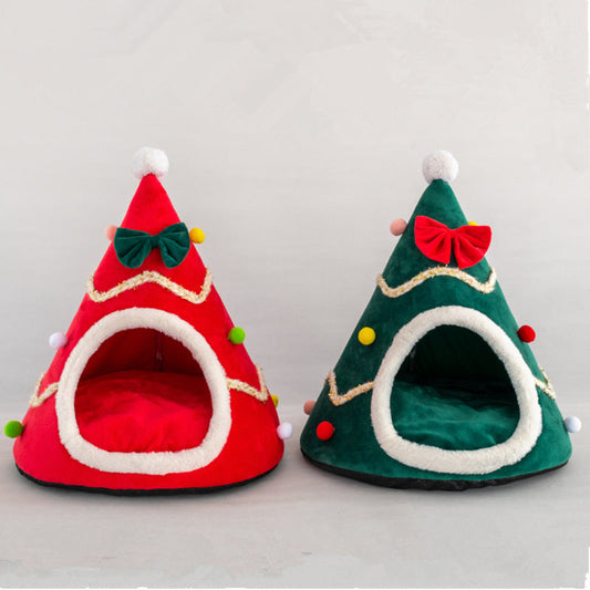 KFX-7416381 Three-Dimensional Christmas-Themed Pet Nest with Soft Sponge Padding in Various Sizes
